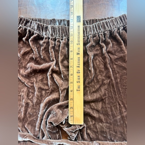 James Reilly Brown Pill On velvet wide Let Boho Button bottom Pants READ BELOW - Picture 7 of 8